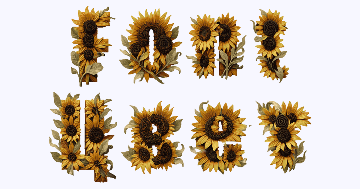 Sunflower Flower 3d Font