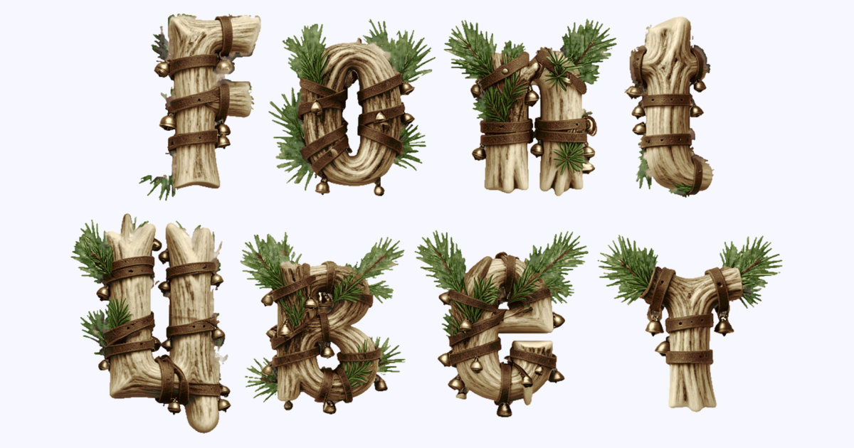 Rustic Wood Branches Bells 3d Text Generator