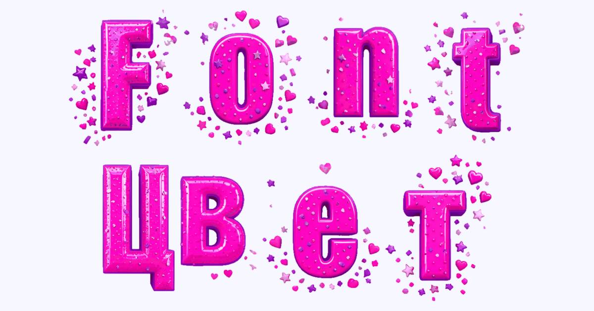 Pink 3d Font Bubblegum Hearts