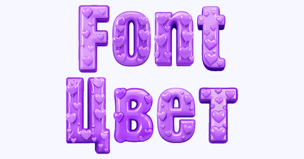 Lilac Hearts Lavender 3d Font