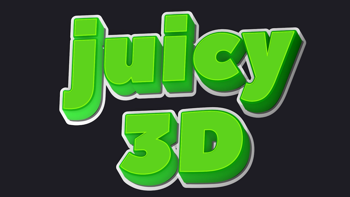 Красивый 3D шрифт сочного зеленого цвета