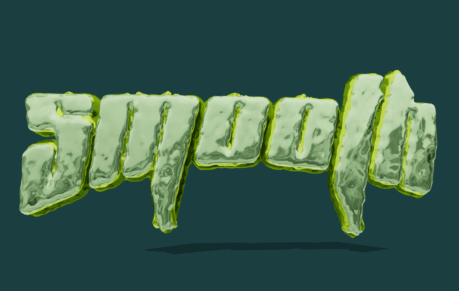 3д текст с эффектом стекла. Глянцевый неоновый шрифт.