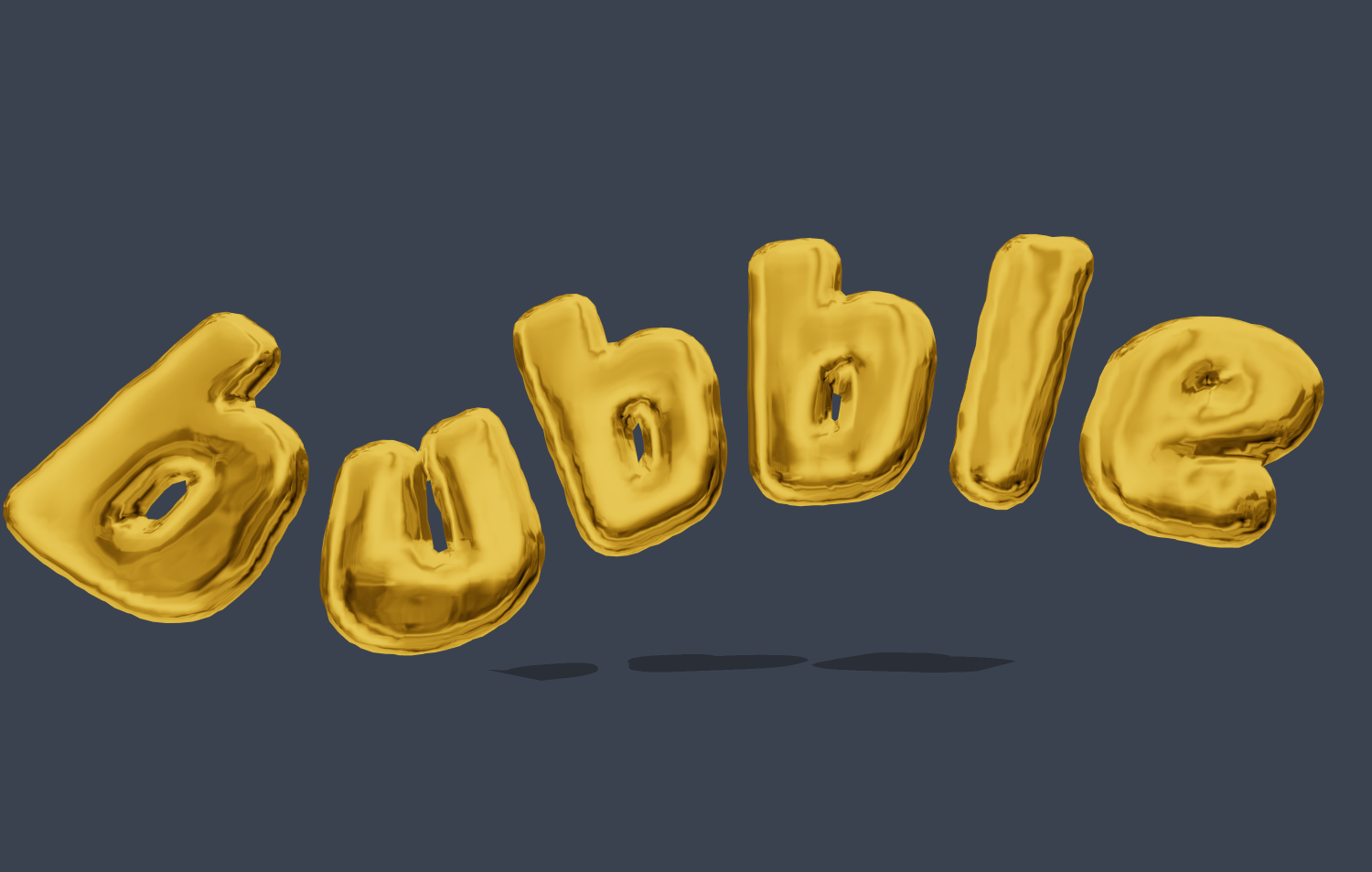 Золотой 3д текст в стиле пузырей. 3д шрифт bubble.